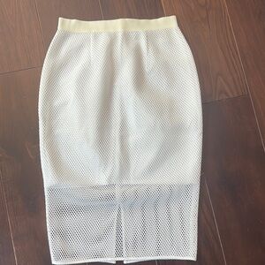 G.I.L.I. Ivory Textured Midi Skirt